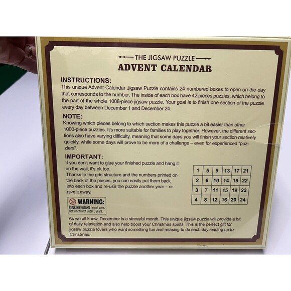 The Jigsaw Puzzle Advent Calendar 1008 Piece christmas fireplace dog gift new - Picture 5 of 9